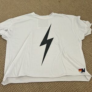 Aviator Nation white lighting bolt tshirt
